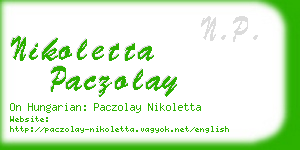 nikoletta paczolay business card